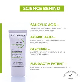 Bioderma - Sébium - Pore Refiner Cream - Corrective Care for enlarged pores - For Combination to Oily Skin - 1 fl.oz.