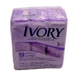 Ivory (3 Pack) Ivory Lavender Bar Soap for Smooth Skin/ 3.1 oz per bar