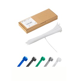 Haus Projekt White 200x2.5mm Small Cable Ties, 100pcs Premium Industrial Multi-Purpose Plastic Small Zip Tie Wraps, Indoor and Outdoor Use, Cable Management, Wires, Office, Garden, Zip Ties White