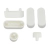 6 Pieces Wood Toilet Seat Buffers Bumper Set in White