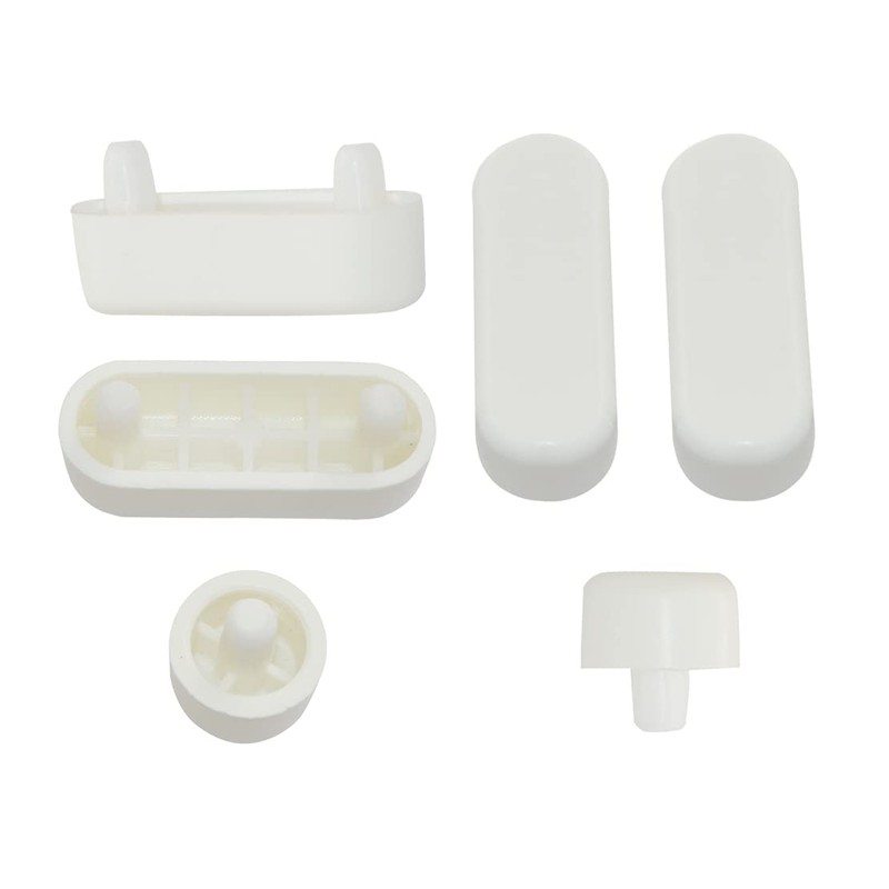 6 Pieces Wood Toilet Seat Buffers Bumper Set in White