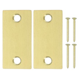 PATIKIL 1.12" x 2.24" Schließblech für Riegelschloss, 2er Set Verstellbares Türschließblech mit Schrauben aus Edelstahl für elektronische Schlösser für Zuhause und Mietwohnungen, Gold