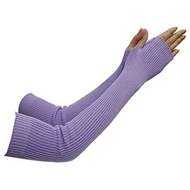 Lemoyoung Women's Cashmere Warm Long Fingerless Gloves Winter Arm Warmer, Light Purple, Dimension: 50 cm / 19.6" L (One Size Fits Most)