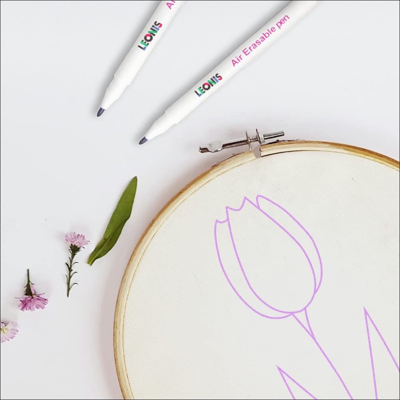 LEONIS Disappearing Ink Fabric Marking Pen Pink 5 Count Pack