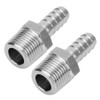 2 Pack 304 Stainless Steel Hose Connector Straight Pipe Adapter