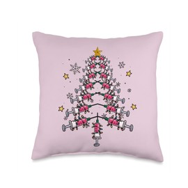 CNA LPN Nurse Doctor Phlebotomus needle shot Christmas tree Throw Pillow