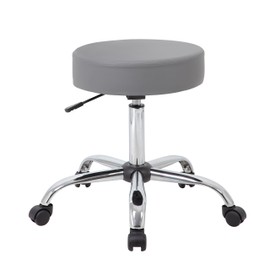Boss Office Products Adjustable Upholstered Medical Stool in Grey