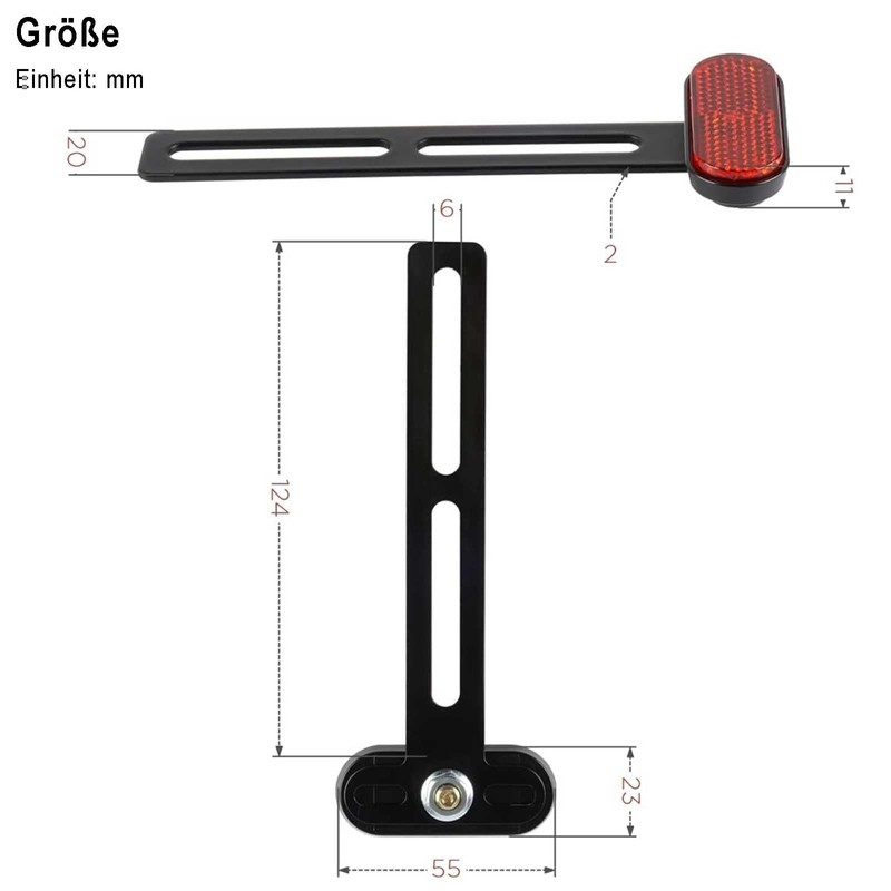 evermotor Universal Mini Motorcycle E4 Reflector Rear Narrow Red with