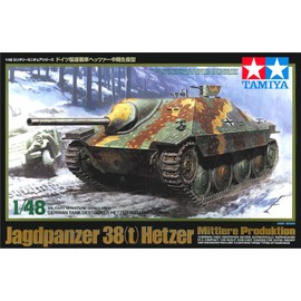 Tamiya 32511-000 32511 1:48 WWII Jagdpanzer 38t Hetzer Mit.Pro. Faithful Replica, Model Building, Plastic Kit, Crafts, Hobby, Model Kit, Assembly, Unpainted