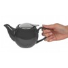 Olympia Cafe Teapot in Charcoal with Removable Filter - Stoneware
