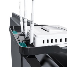 Black TV Top Shelf - Screen Storage Bracket for Media Boxes, Game Console, Router and Remote Control,2Pcs.