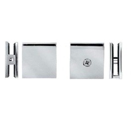 C.R. LAURENCE SCU4BN CRL Brushed Nickel Square Style Hole-in-Glass Fixed Panel U-Clamp