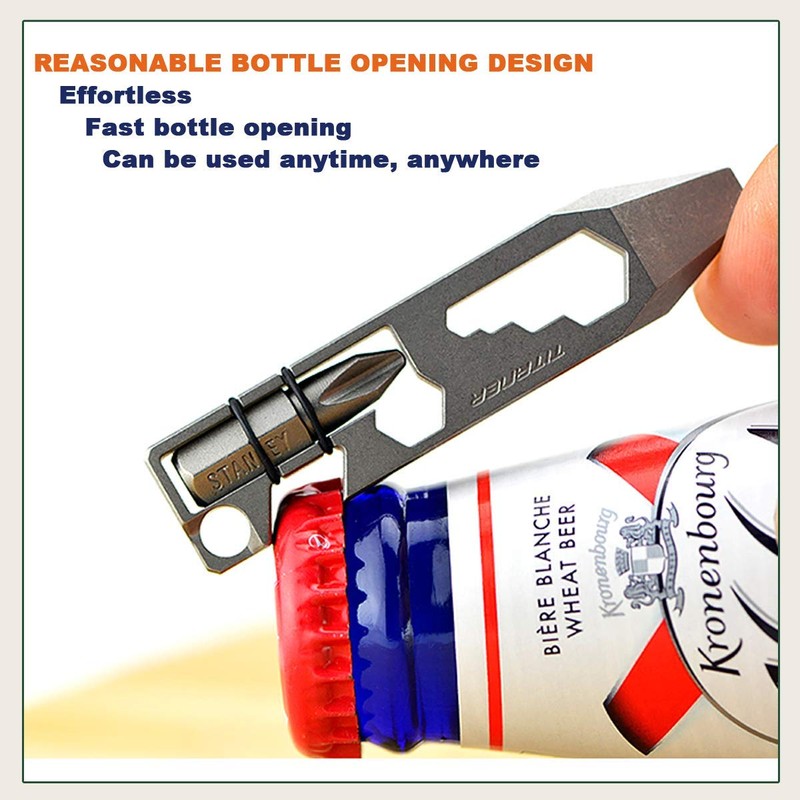 Titanium Pry Bar EDC Pry Tool with Bottle Opener Screwdriver