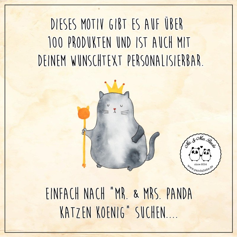 Mr. & Mrs. Panda Decorative sign, cat king, DIN A5,