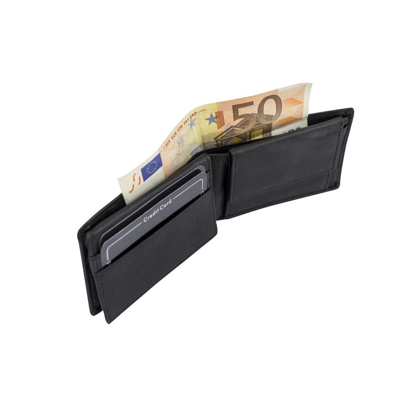 LEAS Minibörse Echt-Leder, schwarz Mini-Edition