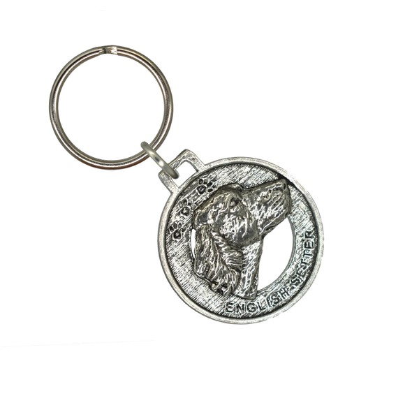 Pewter ~ English Setter Keychain ~ DK078