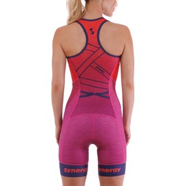 Synergy Women's Tri Suit - Pro Sleeveless Racerback Trisuit (CA/US, Alpha, Medium, Regular, Regular, Fuchsia Pink)