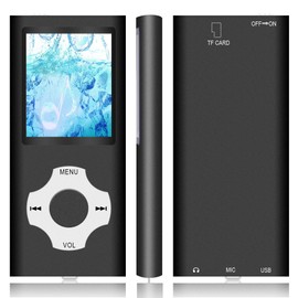 MP3 Player / MP4 Player, Hotechs MP3 Music Player with 32GB Memory SD Card Slim Classic Digital LCD 1.82'' Screen Mini USB Port with FM Radio, Voice Record (Black)