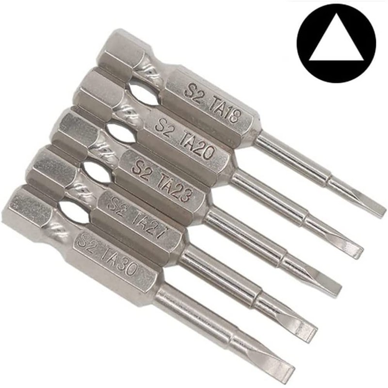 Fixinus 5 Pieces Magnetic Triangle Screwdriver Bits Set, 1/4 Inch