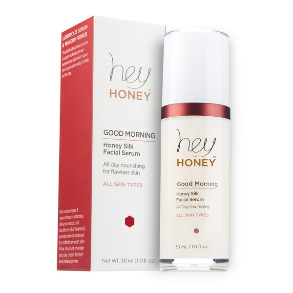 Hey Honey Good Morning Facial Serum | Replenishes and Protects Skin | Doubles As A Moisturizing Makeup Primer | 1 oz