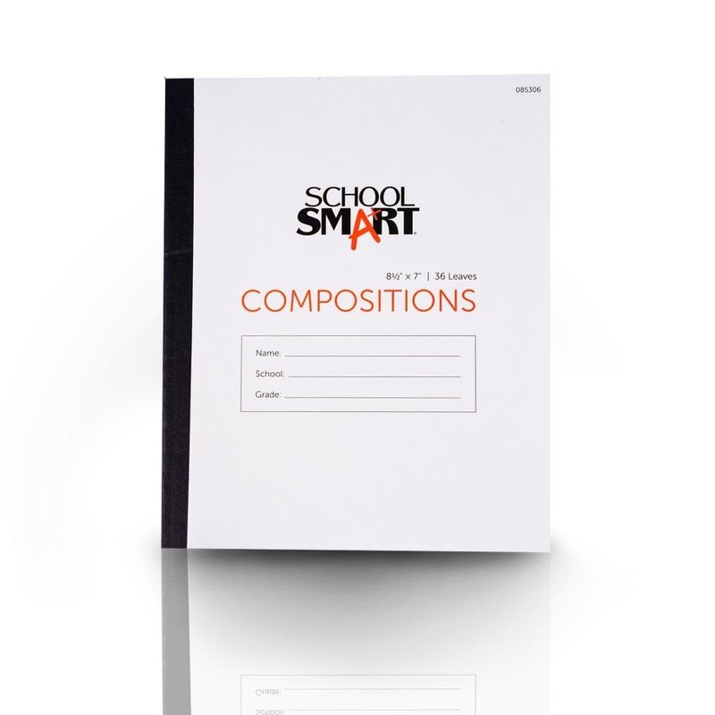 School Smart Stitched Cover Composition Book, No Margin, 8-1/2 x