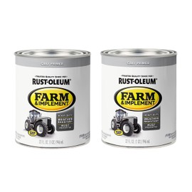 Rust-Oleum 280106-2PK Farm & Implement Enamel Primer Quart, Gray Primer, 32 Fl Oz (Pack of 2)