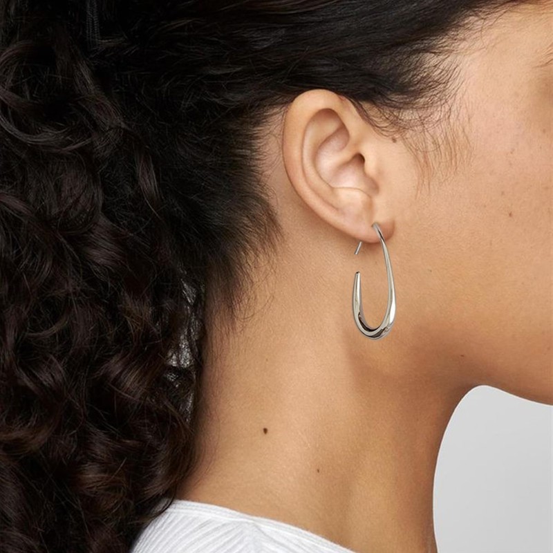 QEIFC 925 Sterling Silver Hoop Earrings, Hypoallergenic Silver Plated Large