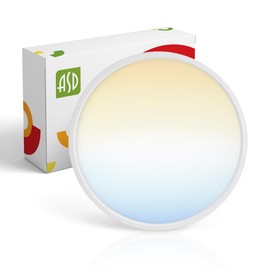 ASD LED 12 Inch Round Flush Mount Ceiling Light Fixture | 24W 1900LM 2700-6000K 120V | 5CCT, Dimmable, Ultra Slim, ETL Listed | Thin Flat Panel Lamp, Bedroom Low Profile Lighting | White