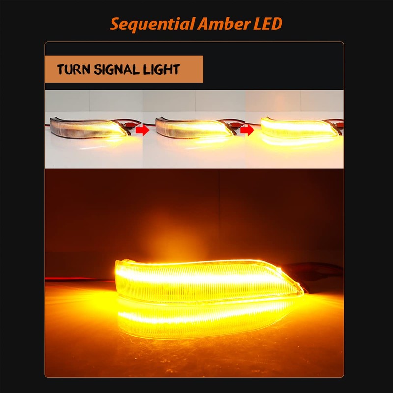 ADIIL 2PCS LED Dynamic Sequential Signal Side Mirror Lights For