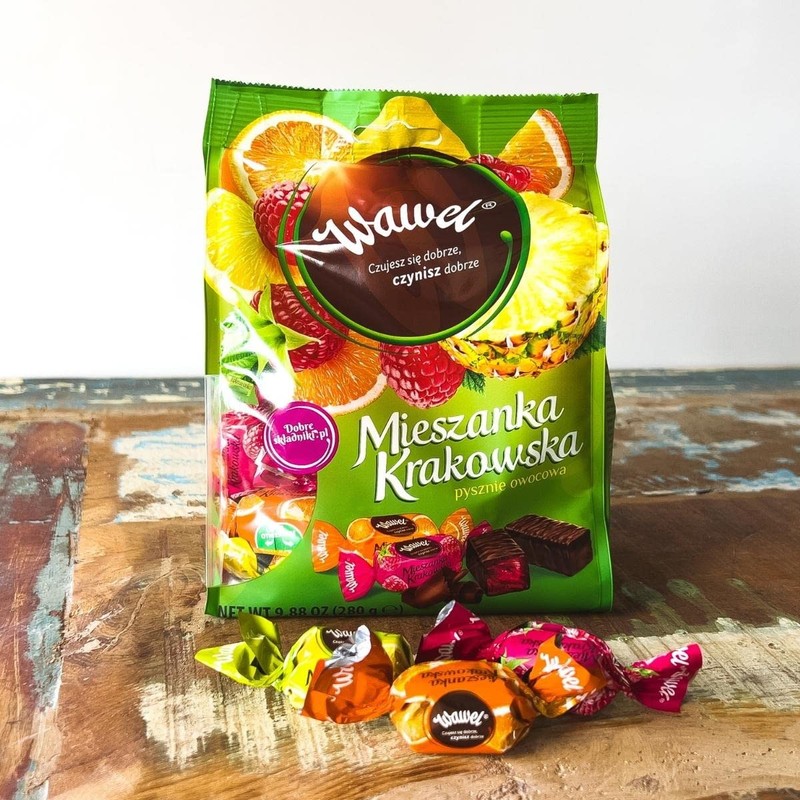 Wawel Mieszanka Krakowska Chocolate Covered Jelly Candy - Lemon Orange