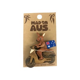 Banksia Glen Wooden Kangaroo Motorbike Magnet