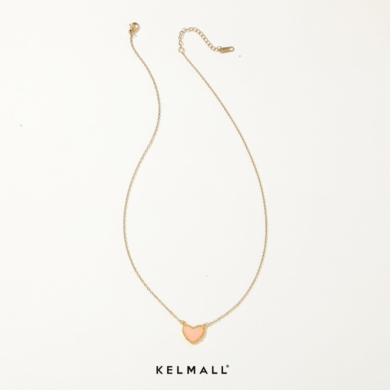 KELMALL Heart Pendant Necklace for Women, Dainty Adjustable Gold Necklace