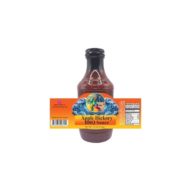Beachsquatch Apple Hickory BBQ Sauce, 19 ouce jar