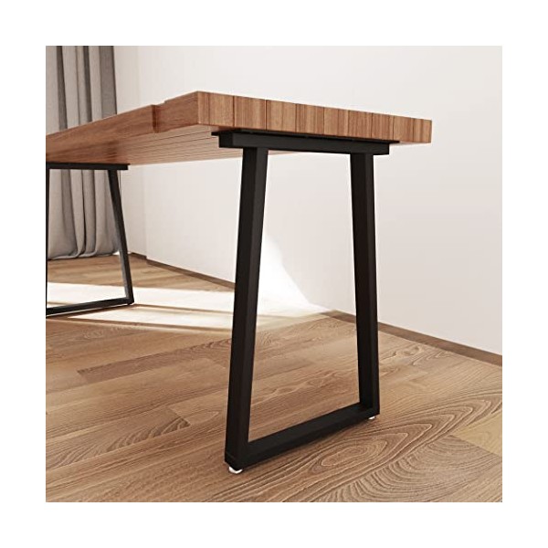 Metal Legs for Table Trapezoid Shape28 H Tall Metal Table Leg Heavy Duty Metal Desk Legs Industrial Table Legs Set of 2,Black,No Planks
