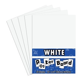 25 Packs Poster Boards,11x14“White Poster Paper,Poster Board Bulk,Posteboard,School Supplies