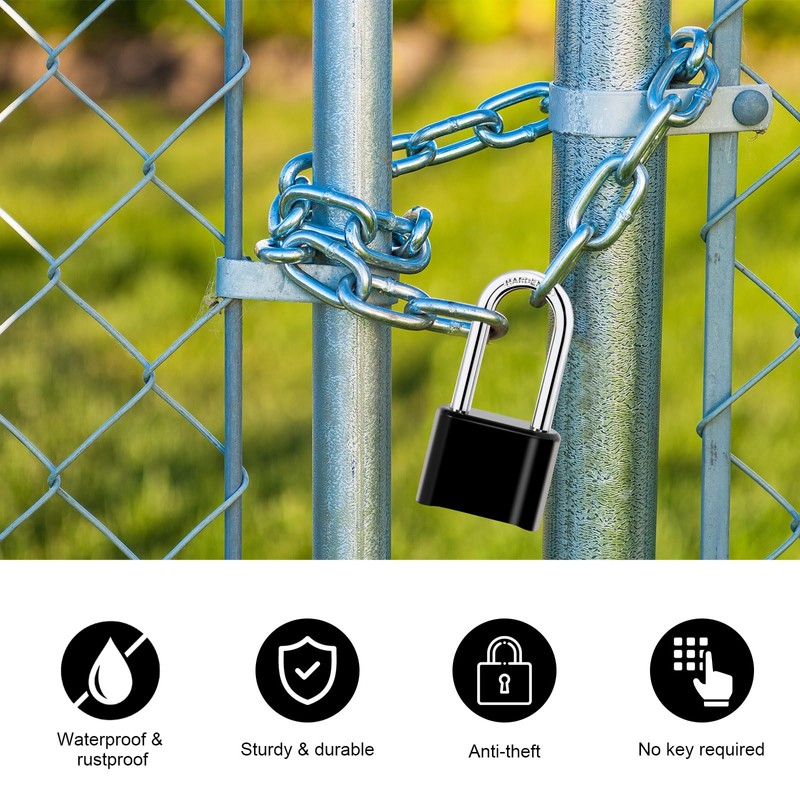 Heavy Duty Combination Padlock Weatherproof Outdoor Padlocks Long Shackle Code