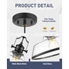 kudos Seeded Glass Pendant Light Kitchen Island, Adjustable Cord, Black