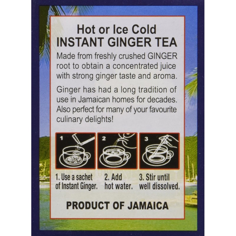 Caribbean Dreams Instant Ginger Tea Un-Sweetened, 0.14 Oz, 14 Sachets