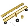 Elefloom Linear Shower Drain, 18 inch Gold Drain with Removable