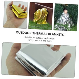 Parliky 3pcs Emergency Blanket Dual Sided Gold Silver Thermal Blankets for Outdoor Survival Windproof Retains Body Heat for Hiking Camping and Emergency Situations