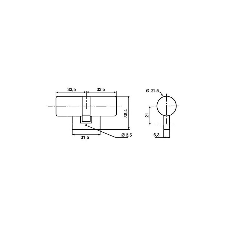 BRICARD 25821 Cylinder Lock bloctout Ø 21.5 mm