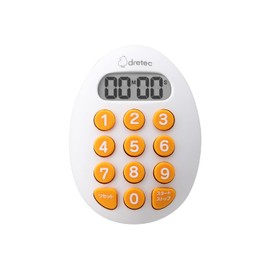 dretec T-608WT Egg Shaped 10 Key Timer, Kitchen Timer, Digital Timer, Strong Magnet, White, W2.4 x D1.0 x Height 3.2 inches (62 x 25 x 83 mm)