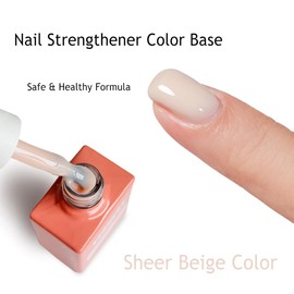 FZANEST Builder Base Gel Nail Polih Nude Color,6 in 1 Jelly Sheer Beige Rubber Base Gel For Nails In a Bottle,Thick Base For Nail Strengthener/Structure Extension Repair