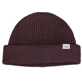 Clakllie Unisex Short Knitted Merino Beanie Hat, Winter Warm Winter Hat, Thermal Hats, Stretchy Classic Soft Wool Hat with Cuffs and Thick, Windproof, Breathable, Skull Cap, Trawler Hat, HKN01-Brown