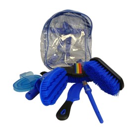 AJ Tack 8 Piece Kids Horse Grooming Kit Purple