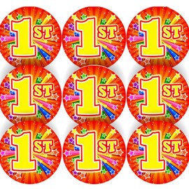 144 1st Place Sports Day Star Stickers - School themed teacher reward stickers - Size 30mm