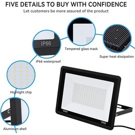 KsDhewi 4Pack-60W 6600LM Super Bright LED Flood Light with Excellent Color Restore Ability - Waterproof, Shatterproof, Energy Saving - Perfect for Indoor and Outdoor Use