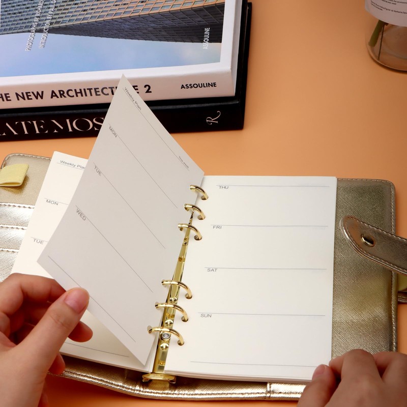 NatSumeBasics A6 Refills Paper 3.5" x 6.5" Undated Weekly Binder