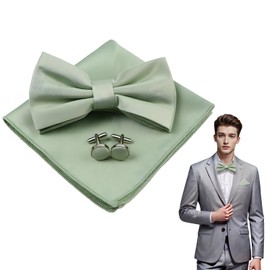 Pluvyze Men's Green Bow Tie, Pack of 1