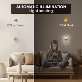 Night Lights Plug into Wall, Home Decor, Decorative Night Light with Dusk to Dawn Light Sensor, Daylight White 5000K, 0-100LM Adjustable Brightness, Unique Design for Use in Bedroom, Hallways, 2 Pack